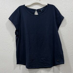 Nautica Dark Blue Short Sleeve Women's Tee, Cotton, Cap Sleeve